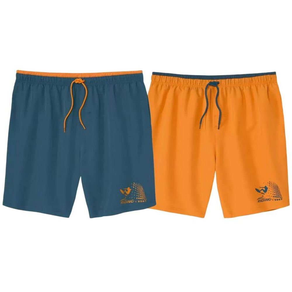 Atlas For Men Mens Swim Shorts (Pack of 2) / Blue/Orange